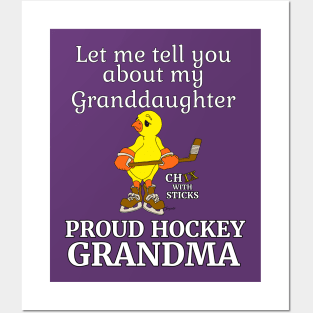 Hockey Granddaughter Proud Grandma T-Shirt Posters and Art